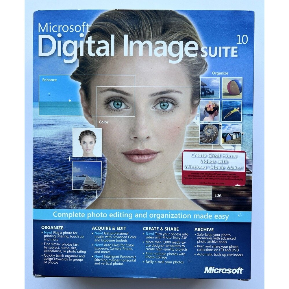 Microsoft Digital Image Suite 10 Photo Editing Software Windows CD English